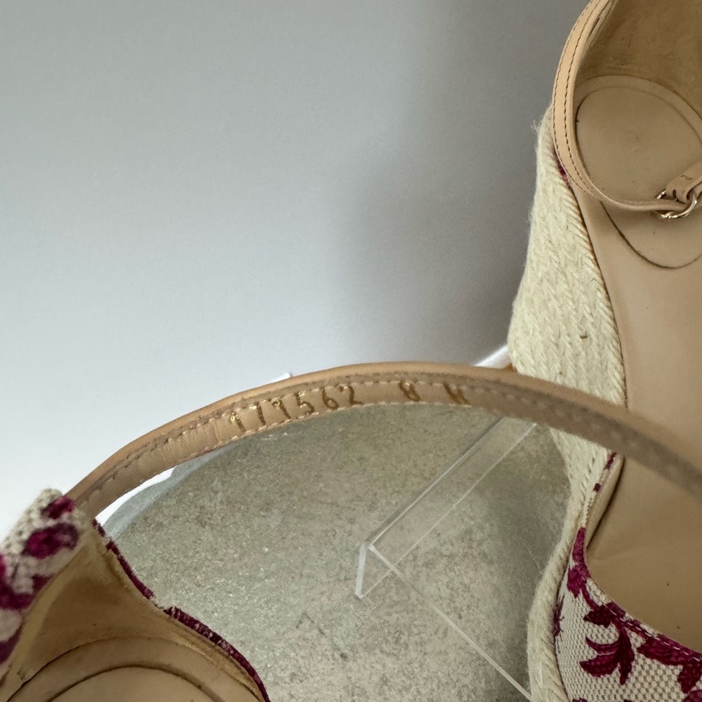 GUCCI - Floral Espadrille Wedge Sandals - Picture 7 of 14